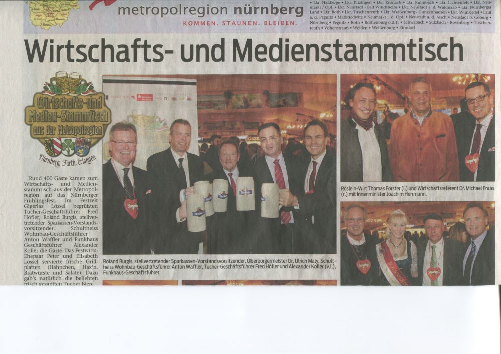 Presse Bratwurst Roeslein Marktspiegel Wirtschaftsstammtisch 2013