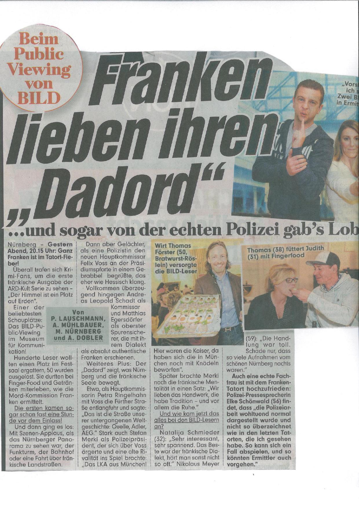 Presse Bratwurst Roeslein BILD Zeitung 18 04 2015